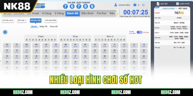 Nhiều loại hình chơi số hot